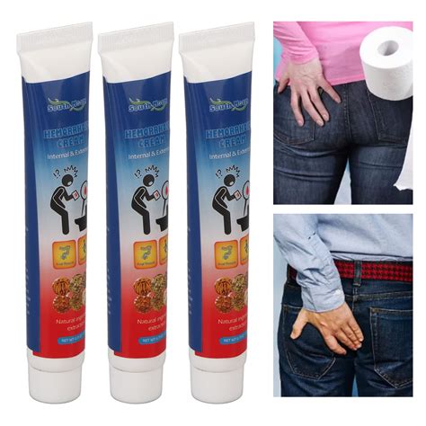 Brrnoo 3Pcs Hemorrhoid Relief Ointment Herbal Cream For Safe Treatment Of Anal Swelling