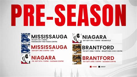 2023 Pre Season Schedule Details Announced – Guelph Storm