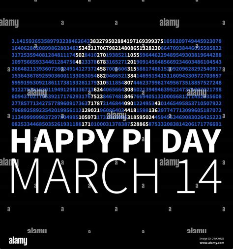 Happy Pi Day 314 Card Pi Numbers Maths Concept Modern Vector