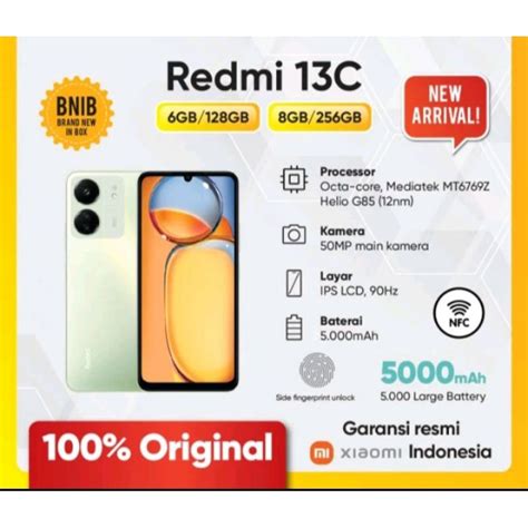 Jual Xiaomi Redmi 13C Ram 8 256 GB Garansi Resmi Segel No Repack