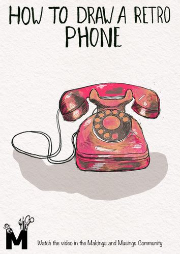 How to Draw: a Retro Phone - Sketch template | Makings and Musings