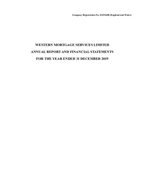 Fillable Online Subsidiary S172 Statement Western Mortgage Services