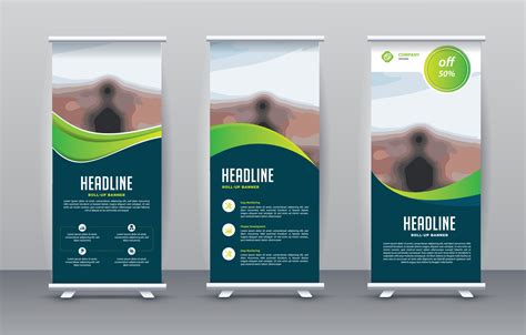 Business Roll Up Set Standee Design Banner Template Vector