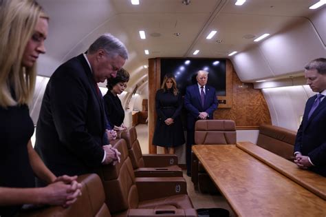 President Trump Holds Moment Of Silence On Air Force One For 911