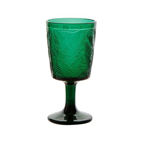 Кубок для вина 285мл GARBO GLASS Листья зеленый стекло ...