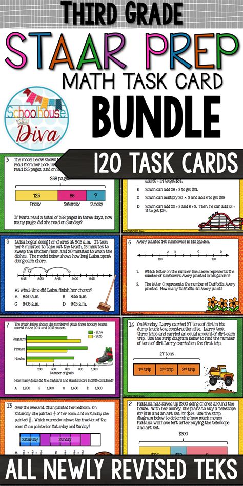 3rd Grade Math Teks Task Card Bundle Staar Math 3rd Grade Math