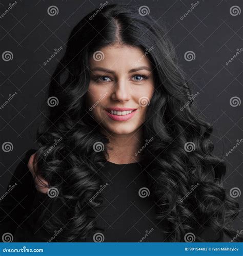 Gorgeous Brunette With Curly Hair Stock Image Image Of Vogue Mysterious