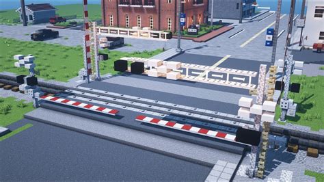 Minecraft Railroad Crossing Cantilever Tutorial 2020 Youtube