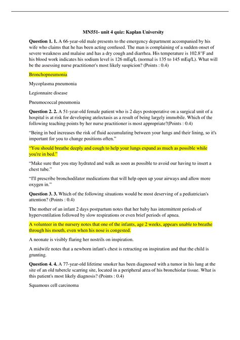 MN 551 Unit 4 Quiz MN551 Unit 4 Quiz Kaplan University Version 2