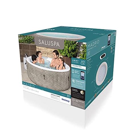 Bestway Madrid SaluSpa 2 To 4 Person Inflatable Round Outdoor Hot Tub With 120 Soothing AirJets