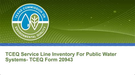 Tceq Service Line Inventory For Public Water Systems Using Form