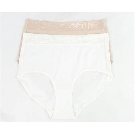 Breezies Jacquard Shine Full Brief Nude White Set Of EBay