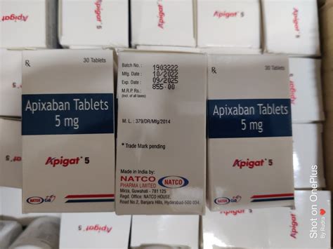 Apigat Apixaban 5 Mg Tablet At Rs 500 Box Eliquis In Nagpur ID