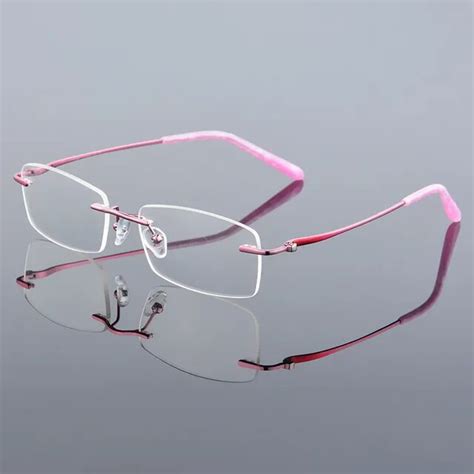 Classic Women Pure Titanium Rimless Glasses Frames Myopia Optical Frame