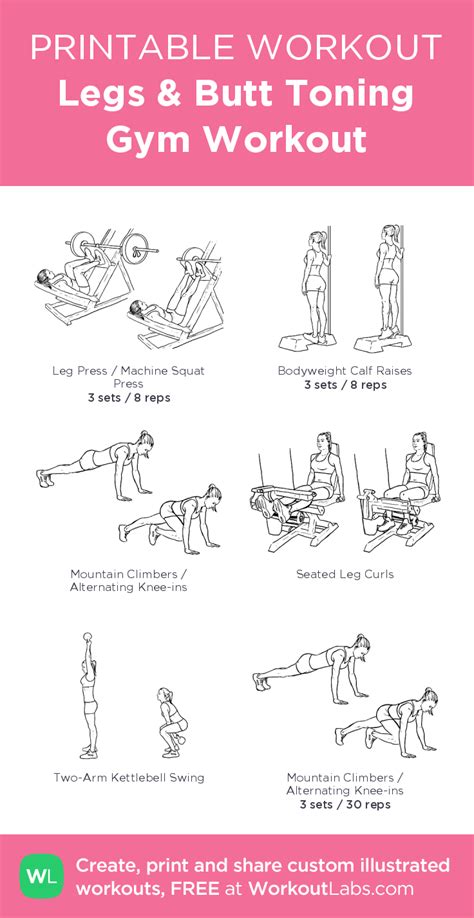 Legs Butt Toning Gym Workout · Free Workout By Workoutlabs Fit Artofit