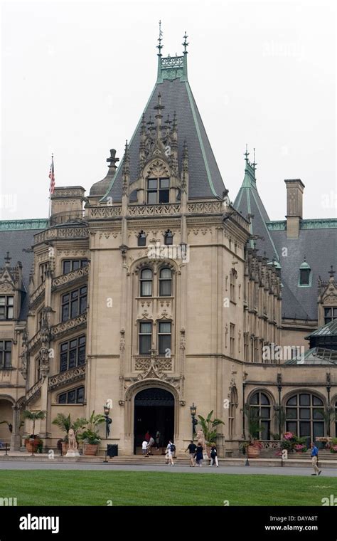 Exterior view of Biltmore Estate, built by George Vanderbilt near ...