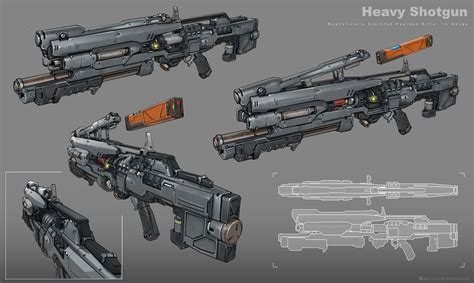 Artstation Heavy Shotgun Mapr 12 Bernard Chan Sci Fi Weapons