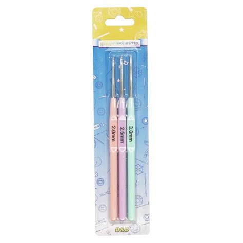 3pcs Crochet Hooks Plastics Handle Knitting Needles For Yarn DIY Craft