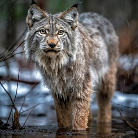 Premium Ai Image Canada Lynx In Natural Habitat Generative Ai