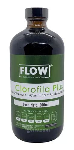 Clorofila Plus Carnitina Acido Alfa Lipoico 500 Ml Flow Sabor Menta