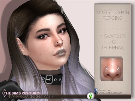 The Sims Resource Nostril Chain Piercing