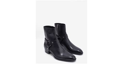 Saint Laurent Black Wyatt Harness Boots In Blue For Men Lyst