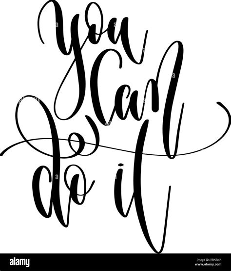 You Can Do It Hand Lettering Text Positive Quote Stock Vector Image