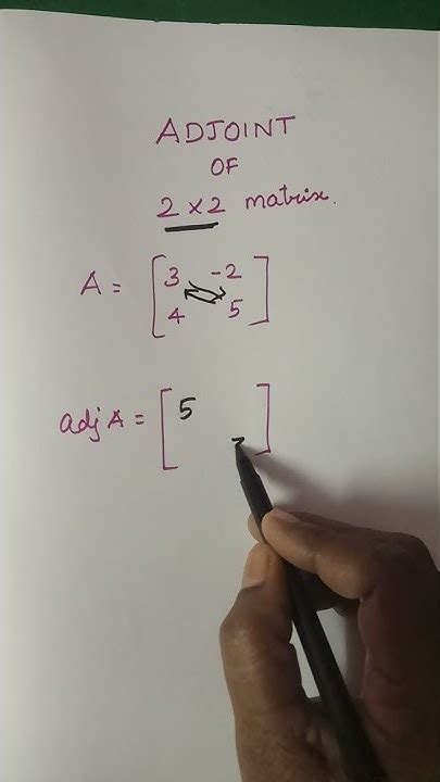 Adjoint Of 2x2 Matrix Find Easy Method Youtube