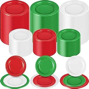 Amazon Sabary 240 Pcs Christmas Plastic Plates Disposable Plates 7