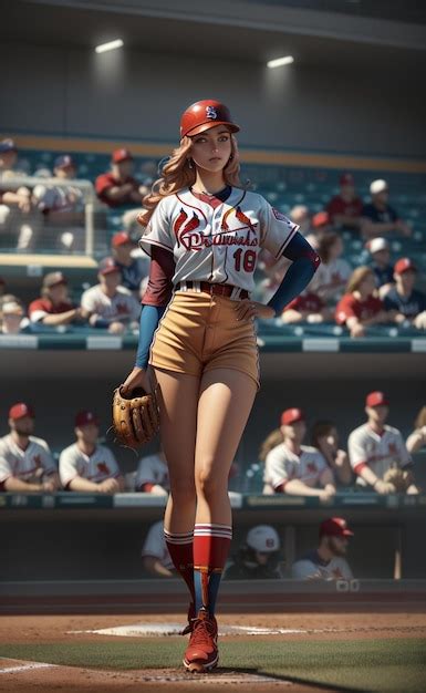 Premium Ai Image A Female Baseball Player Wearing A Jersey With The