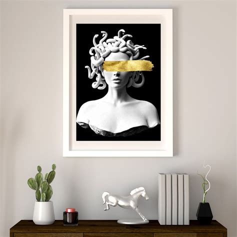 Gold Medusa Medusa Modern Statue Medusa Wall Art Medusa Art Etsy