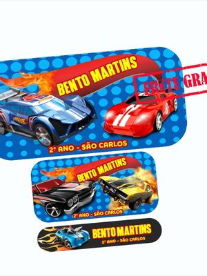 Kit Etiquetas Escolares Tema Hot Wheels Elo