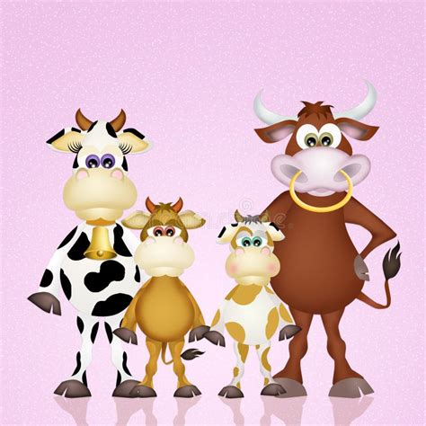 Familia de vacas ilustración del vector Ilustración de vacas 60195271