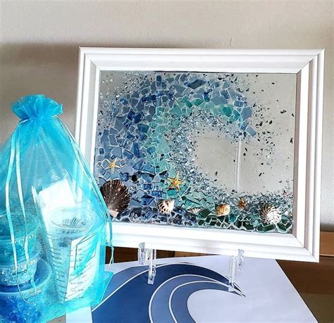 Kit Do It Yourself Diy Resin Art Kit Sea Glass Picture Etsy Glass Window Art Sea Glass Art