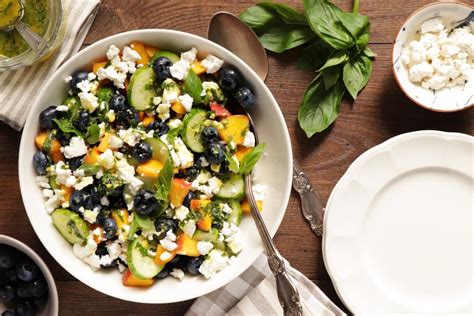 Blueberry Peach Feta Salad Recipe Cook Me