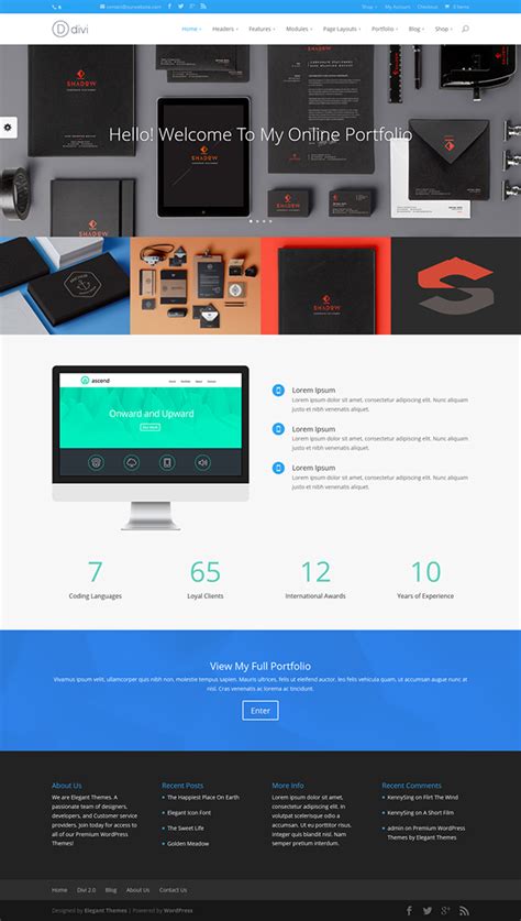 Divi Portfolio Template on Behance