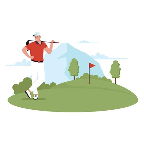 Flat Design Of Man Playing Golf 24097896 Vector Art At Vecteezy