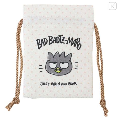 Japan Sanrio Drawstring Pouch Bad Badtz Maru Comic Grin Kawaii