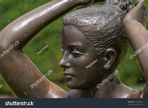 Statue Beautiful Naked Woman Geneva Switzerland Stock Photo