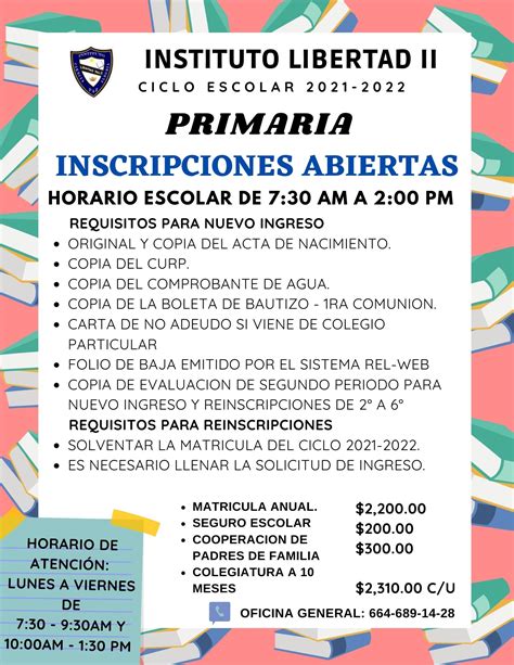 Inscripciones 2021 2022 Preescolar Primaria Secundaria Y