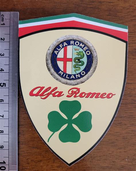 Car Sticker Alfa Romeo Badge & Quadrifoglio Set of 2 100mm Shield ...