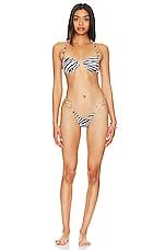 Monica Hansen Beachwear Wild Stripes Thong Bikini Bottom In Zebra 2