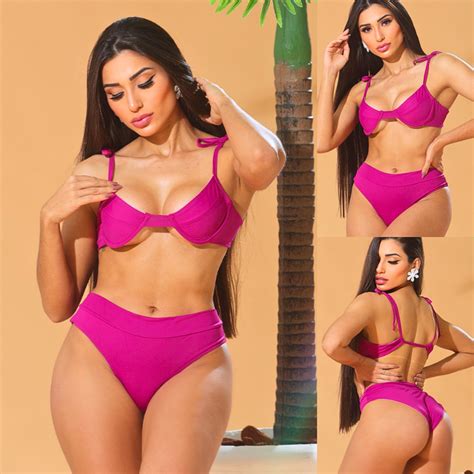 Biquini Hot Pants Aro Sustenta O Levanta Busto Cintura Alta Canelado Meia Ta A Moda Praia