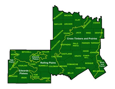 TPWD Ecological Regions Of North Central Texas