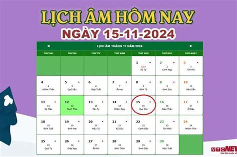 Lịch âm 15 11 Âm lịch hôm nay 15 11 chính xác nhất lịch vạn niên 15