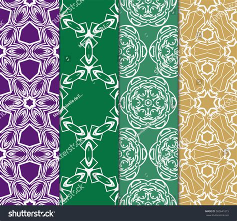 Set Seamless Texture Floral Ornament Vector Stock Vector Royalty Free