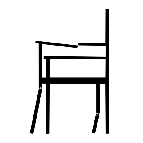 Broken Chair Vector Illustration Broken Sitting Chair On White