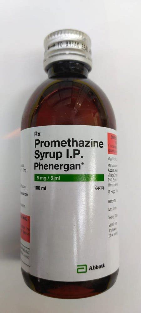 Promethazine Phenergan Syrup For Clinic Packaging Size Ml Rs