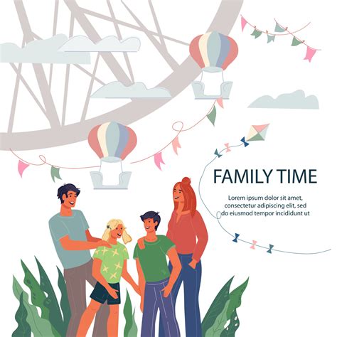 Family time poster or flyer template for family vacations