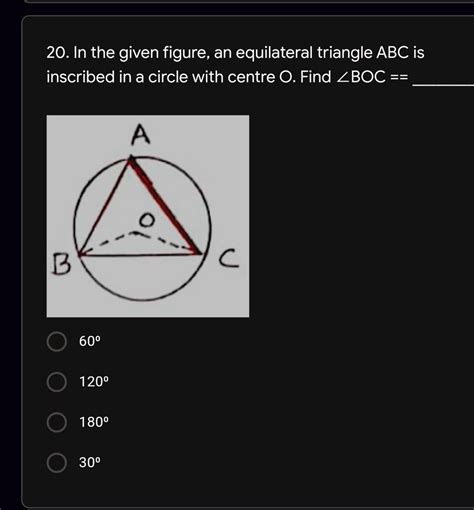 Solved In The Given Figure An Equilateral Triangle Abc Is Inscribed